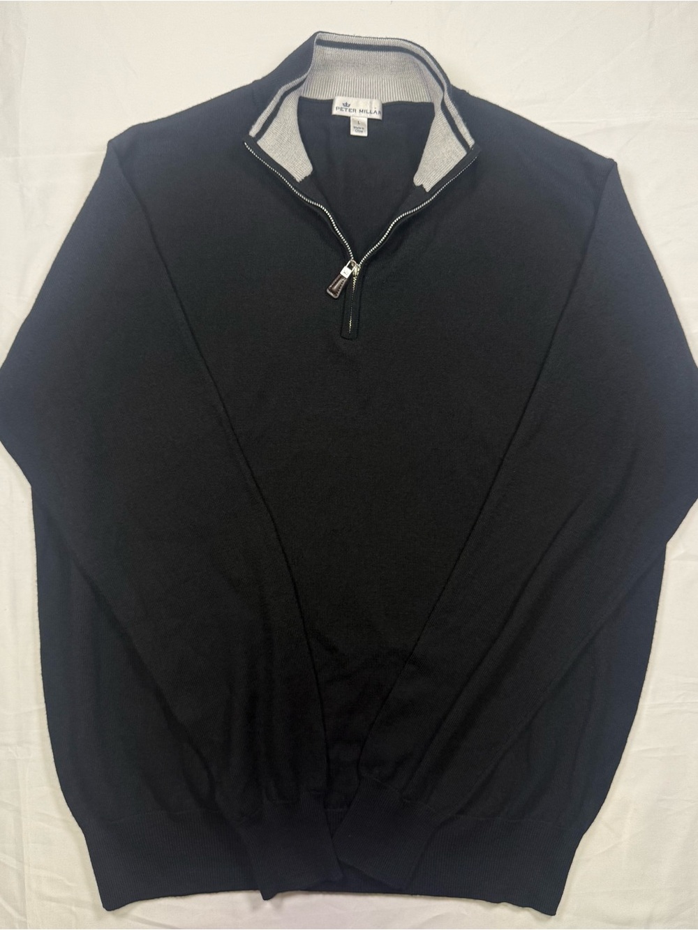 EUC Peter Millar Men's Black Quarter-Zip Sweater - L